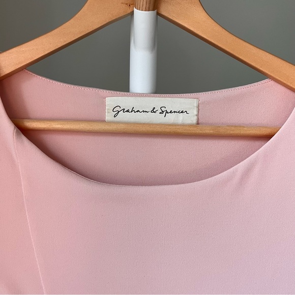 Graham & Spencer Pink Bodycon Ruched Long-sleeved Dress Knee-length Size P / XS - Picture 5 of 7